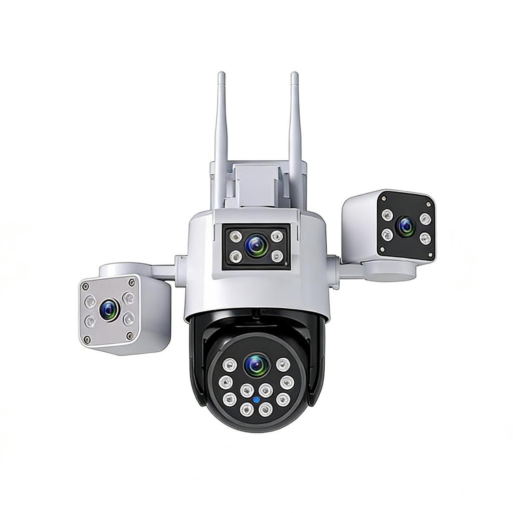 4G Rotating Surveillance Camera with Three Lenses, 360° Panoramic View, No Recharge Needed, Waterproof & Remote Access