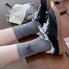 White Bow-knit Socks - Mid-calf Length, Suitable for Sports, Odor-resistant and Sweat-absorbent, Suitable for Spring, Autumn and Winter for Girls.