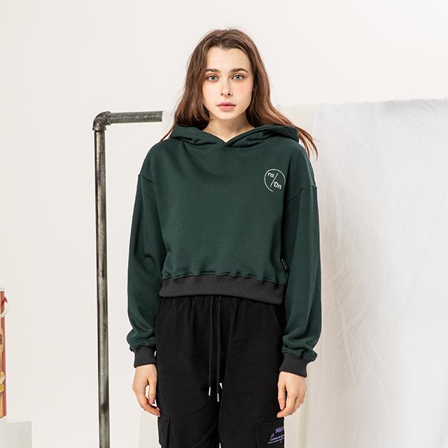 Raon Logo Lettering Crop Hood - Green Free