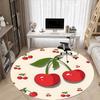 1PC Cherries Fruit Office Round Area Rug, Mat Suitable For Office, Under Office Chairs Bedroom Living Room Home Decor, Room Deco