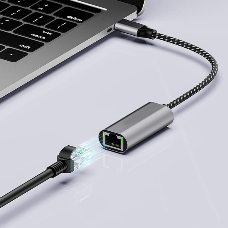 USB C Ethernet Adapter Type C To RJ45 Gigabit Ethernet Networking Wire Adapter Networking Connector for Notebook PC