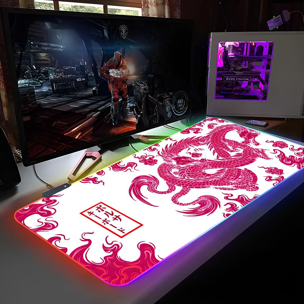 

Коврик для мыши с рисунком Дракона RGB-подсветка Коврик для мыши для ноутбука Коврик для мыши для геймера Компьютерный стол Игровые аксессуары RGB600x300x3mm