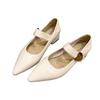 Mary Jane Pointed Small Leather Shoes Women's Soft-soled Single Shoes Spring Loafers Shoes Retro Brown New 2025 French