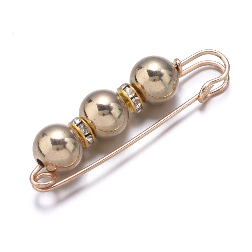 5pcs/Lot Color Imitation Pearl Brooches Rhinestone Pants Fixed Pins for Garment Decoration Waist Clips Brooch Supplies