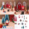 Christmas Scene Dollhouses Accessories With Miniature Gnomes And Elf Door Decors Holiday Gift