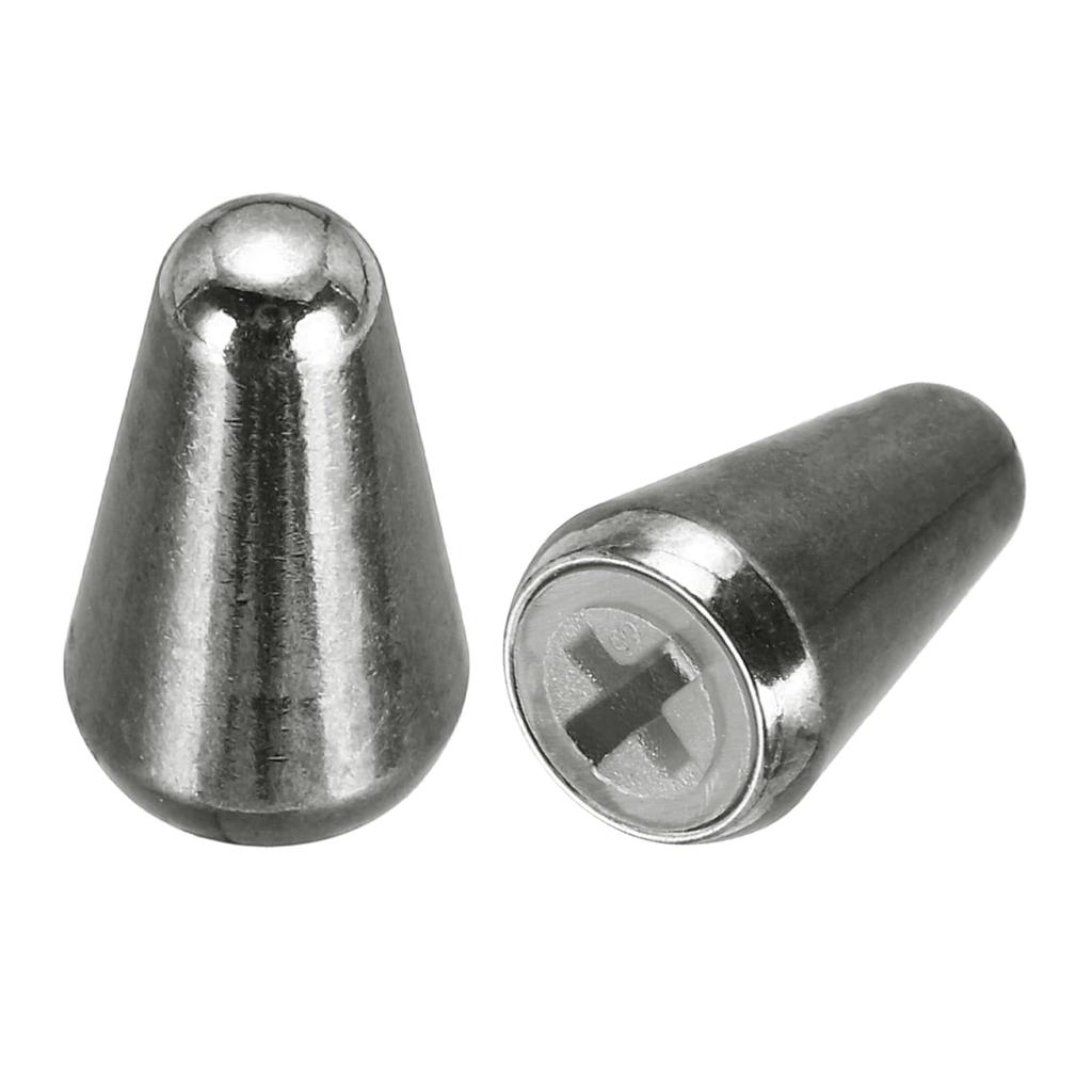 uxcell Guitar Toggle Switch Cross Slot Insert Toggle Pickup Switch Knob Replacement Parts for Electric Dark Silver 2-Pack 3-Way/5-Way Tips, Brass,