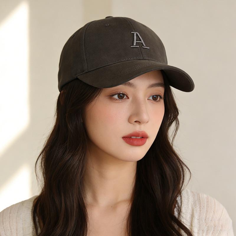 Cotton Embroidered Letter Baseball Cap For Women Men Sun Protection Casual Wear Spring