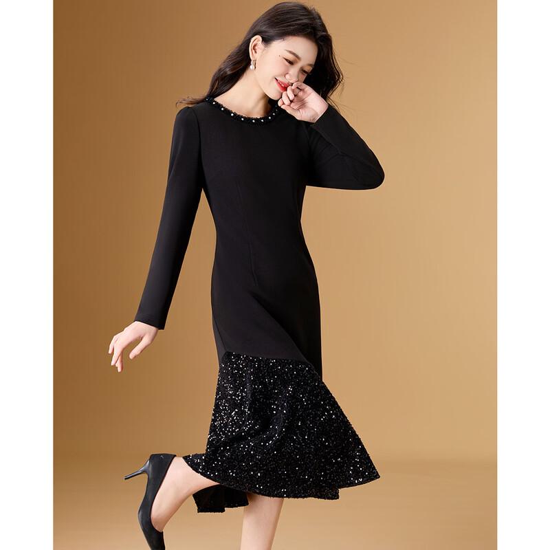 Elegant Sequin & Beaded Long Dress