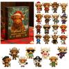 Highland Cow 24 Days Christmas Countdown Calendar Xmas Countdown Calendar Advent Countdown Calendar Holiday Gift for Cow Lovers