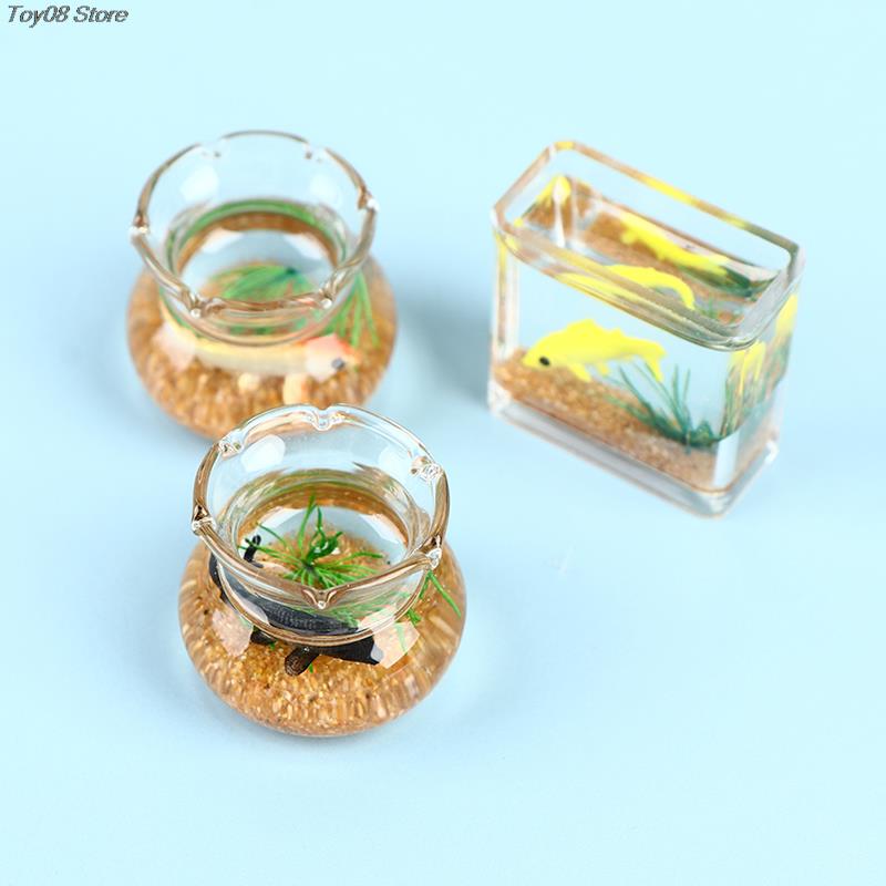 2*2.5Cm Dollhouse Miniature Glass Fish Tank Bowl Aquarium Doll House Home Ornament Toy For Dollhouse Decals New!