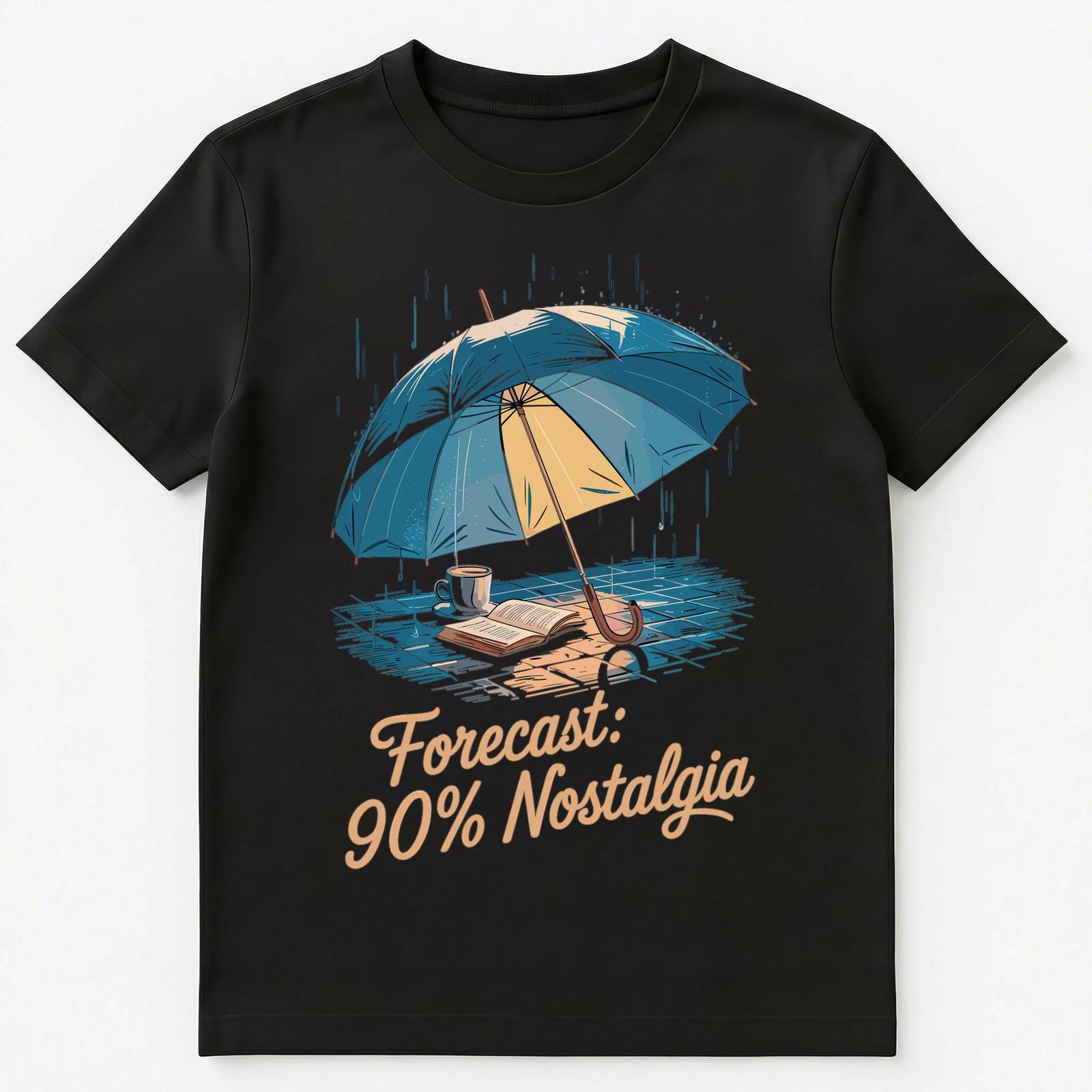 

Rainy Day Nostalgia Cozy Aesthetic With Umbrella And Mood Unisex T-Shirt S