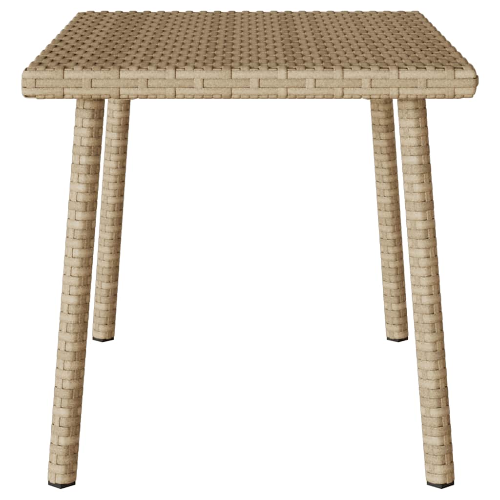 Garden Coffee Table Rectangular Beige 60 X 40 X 37 Cm Poly Rattan