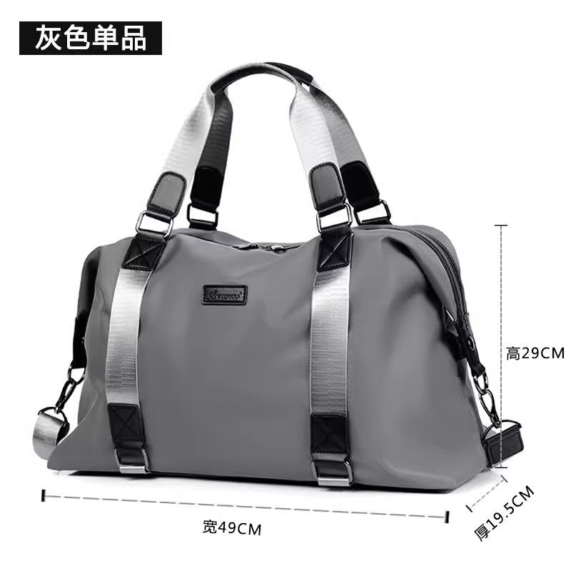 

Waterproof travel bag Large capacity business trip handbag Men s and women s sports fitness bag Leisure luggage bag сірий колір