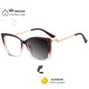 Fashion Brand Retro Square Leopard Women Eyeglass Frame Photochromic Anti Blue Light Reading Glasses