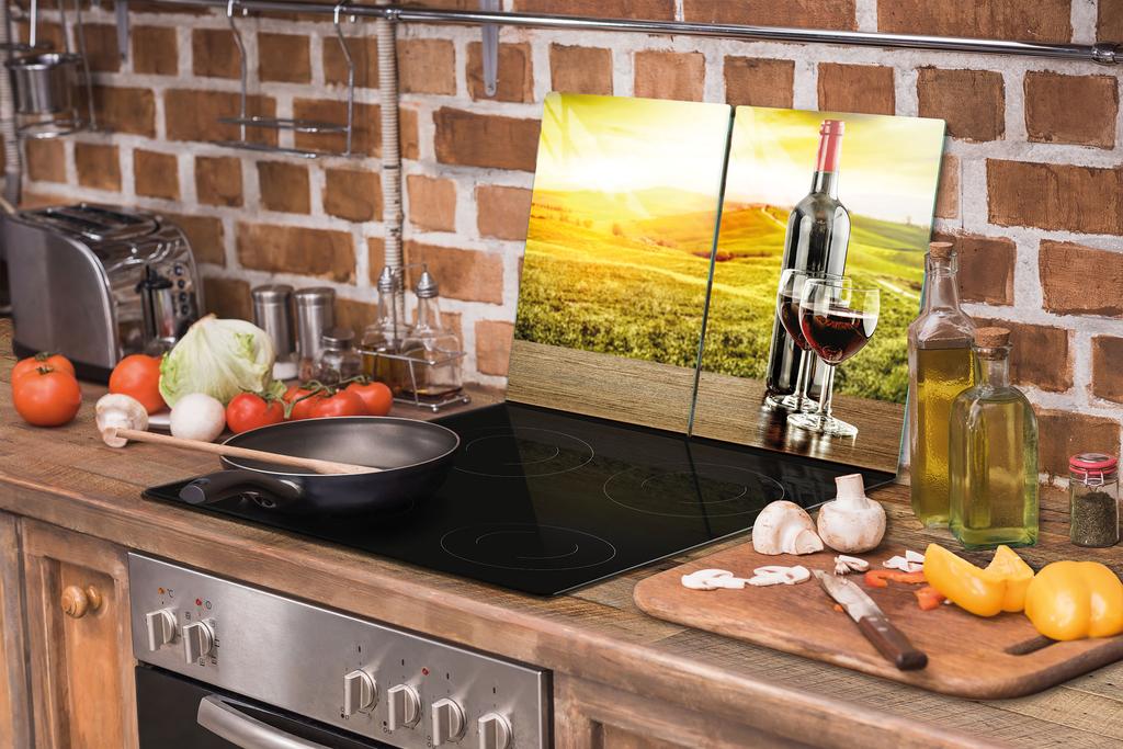 SZKLANA PŁYTA OCHRONNA DO KUCHNI 2x35x52 WINO