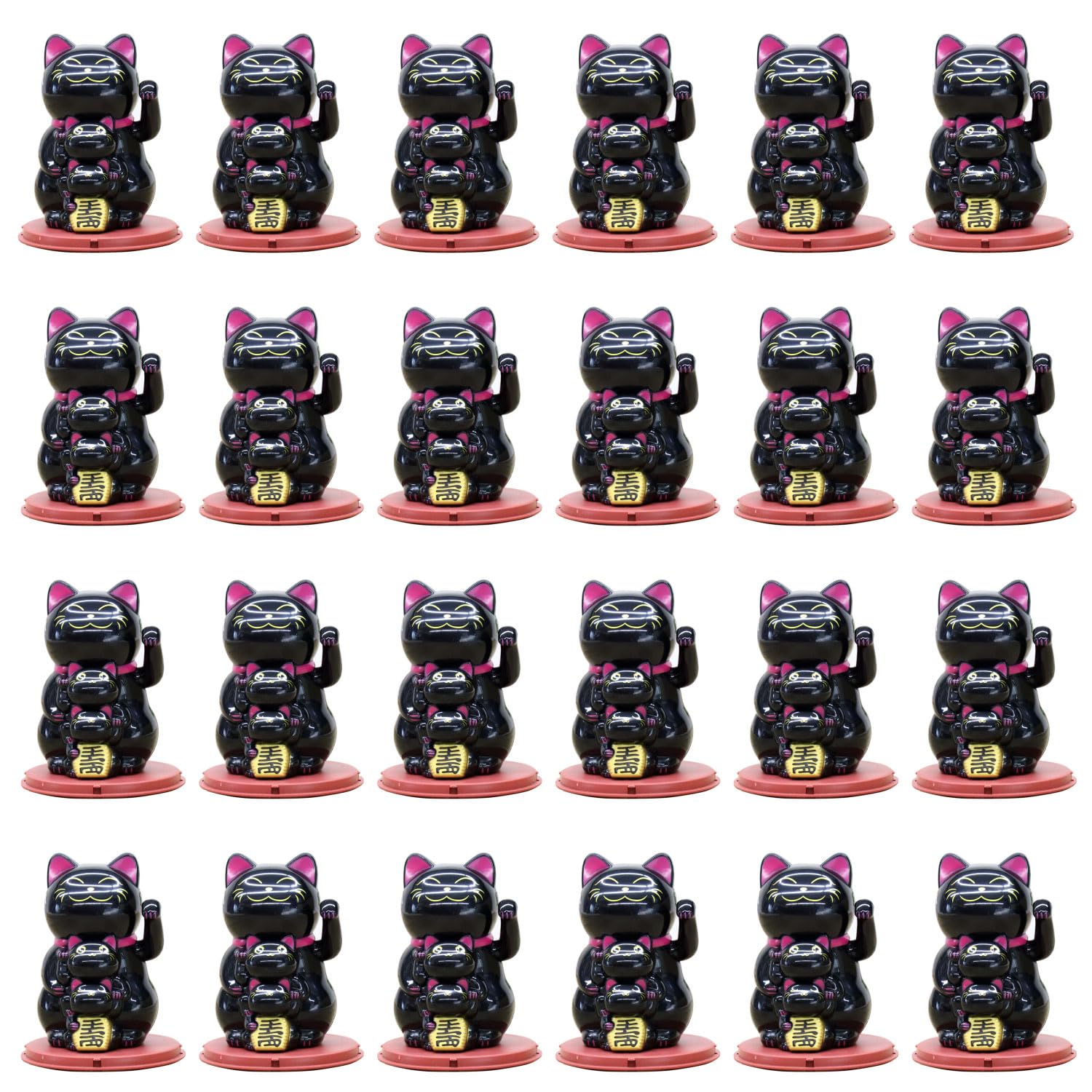 Castle Enterprises Parent and Child Waving Articulating Bulk a Delightful Japanese Souvenir for Comes in a Clear Case Maneki-neko (Black)