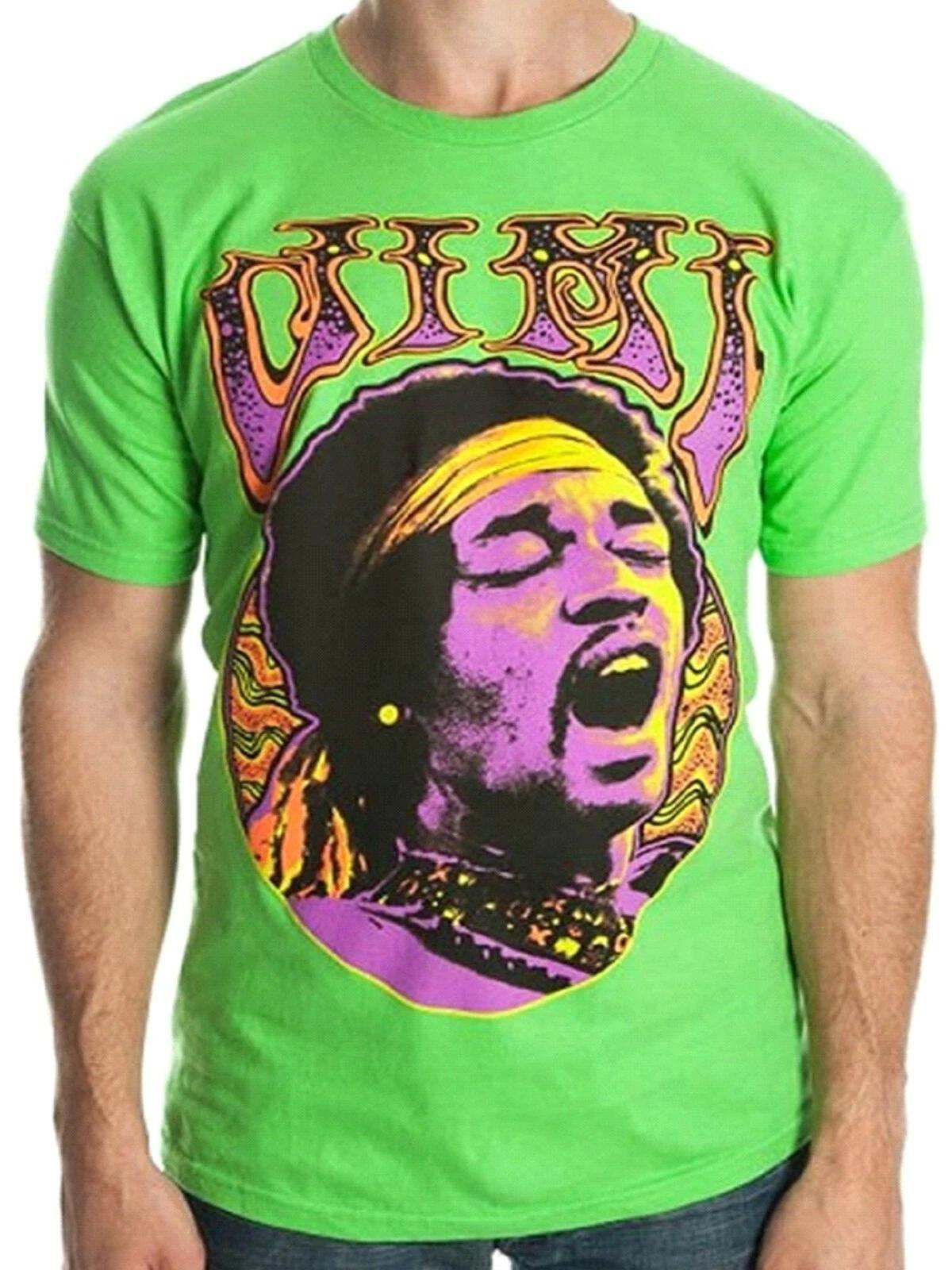 Jimi Hendrix Men s Short Sleeve Neon Green T-shirt Tee NWT L