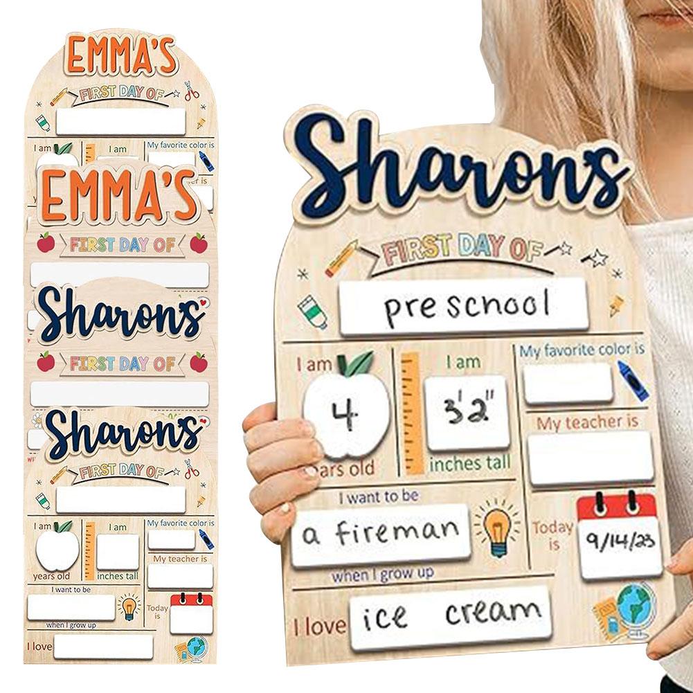 Personalizowane Znaki Pierwszy i Ostatni Dzień Szkoły Rekwizyty do Zdjęć Powrót do Szkoły Tabliczka Pierwszy Dzień Szkoły Wielokrotnego Użytku dla Dzieci Do Szkoły