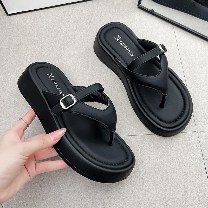 Fashion 2025Shoes Summer Clogs Woman ' Slippers Luxury Slides Low Platform Rubber Flip Flops Pantofle Beach Designer Hawaiian Soft