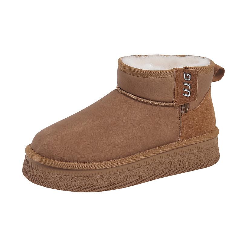 

толстоподошвенные меховые интегрированные зимние ботинки для женской осени и зимы, новые бархатные теплые хлопковые ботинки, утолщенные нескользящие хлопковые туфли 40 малиновый