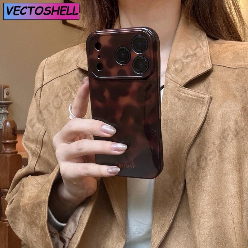 Custodia Protettiva Antiurto IMD Marrone Ambra Retrò per IPhone 17 16 15 14 12 11 13 Pro Max Plus Air Protector Cover Posteriore