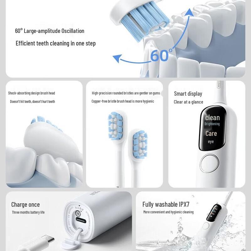 FLYCO T1 Vibrant Blue Electric Toothbrush CN plug (adapter included)