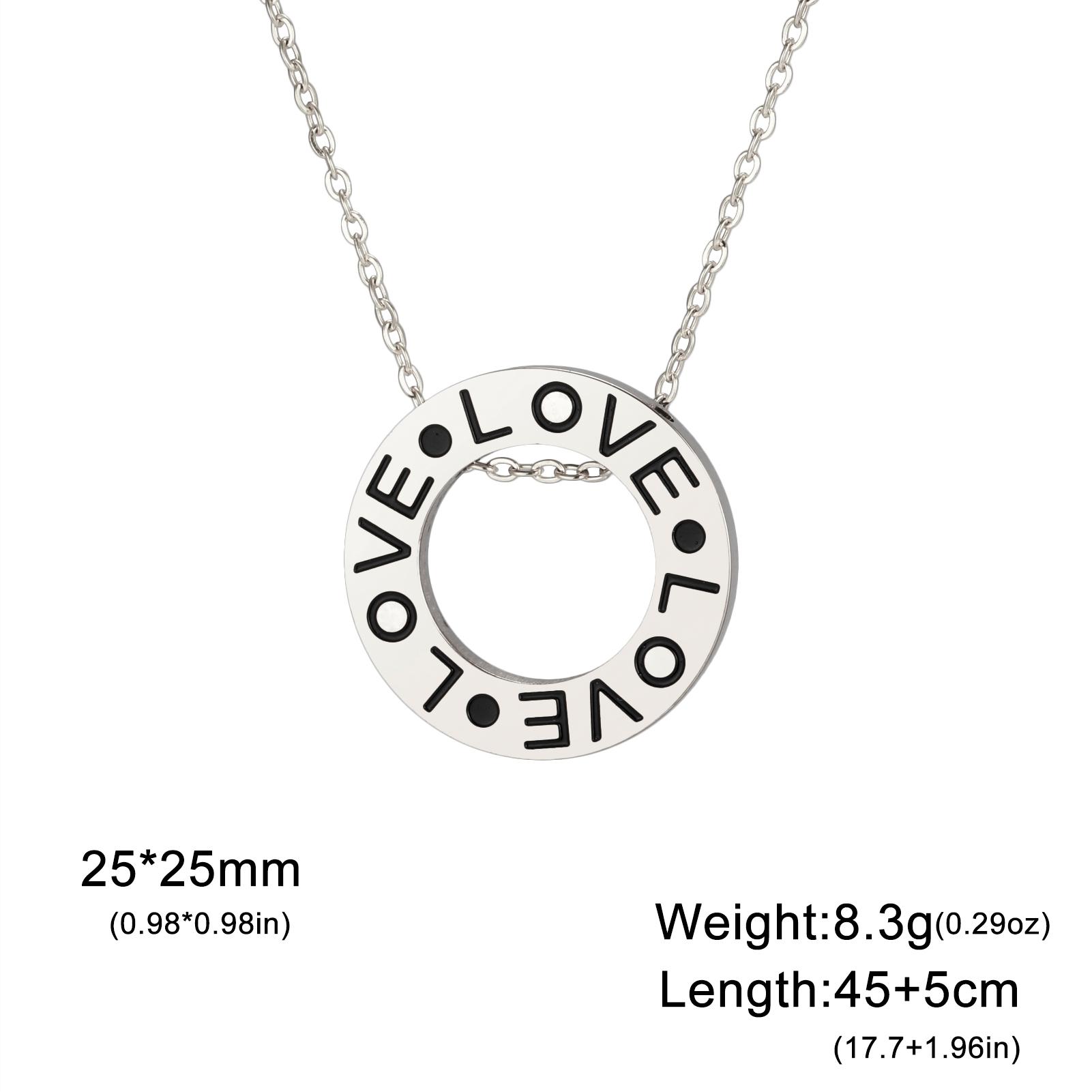 

Circle Necklace Engraved Love Letters Stainless Steel Jewelry Couple Choker Boyfriend Girlfriend Valentine s Day Gifts 2026 New