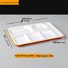Two-Color Melamine Six-Grid Fast Food Serving Plate - School Cafeteria Rectangular Divider Plate