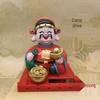 Solar-Powered God of Wealth Nodding Figurine - Car Console Ornament for New Year