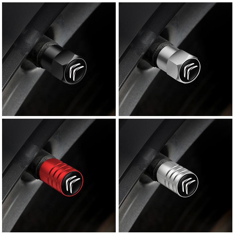 4Pcs Alloy Car Valve Cap Wheel Valves Dust Cover Tire Accessories For Citroen e-C3 e-C4 X C5X C3 C4 Cactus Picasso C-Crosser C6
