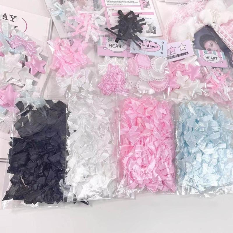 Set mit 10 modischen und niedlichen Schleifen, Schleifchen, Herz, Blume, Handarbeit, Basteldekoration, DIY-Zubehör für DIY-Enthusiasten