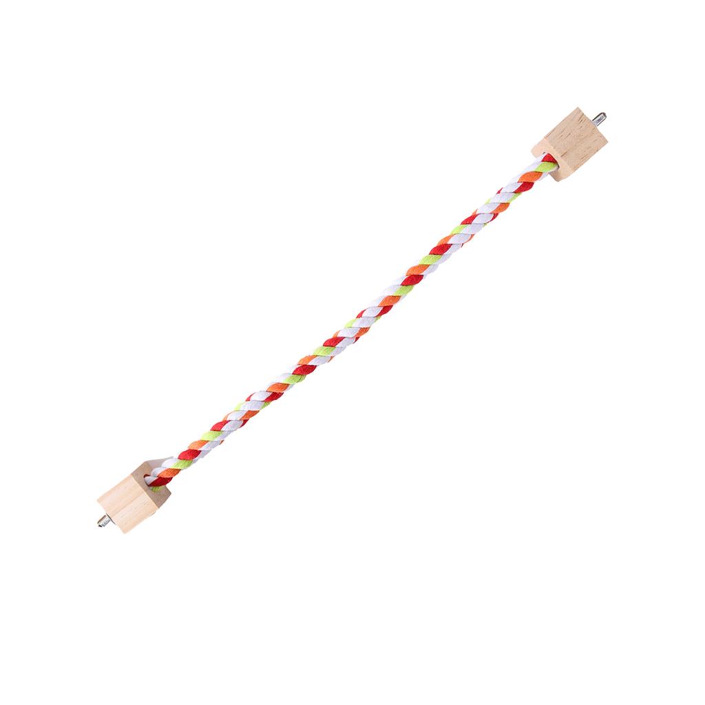 Pet Bird Rope Hanging Parrot Perch Rope Colorful Cotton Rope Toy Elastic Budgie Climbing Chewing Toy Bird Swing Stand Pet Toy