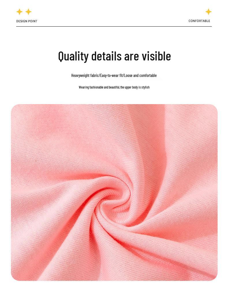 2025 Summer Korean Style Girls' Cotton Ruffle T-Shirt - Round Neck, Short Sleeve, Solid Color, Cute Undershirt.