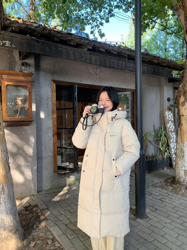 Over the knee hooded down cotton-padded clothes for women's winter new loose cotton-padded clothes jacket thickened warm cotton-padded jacket