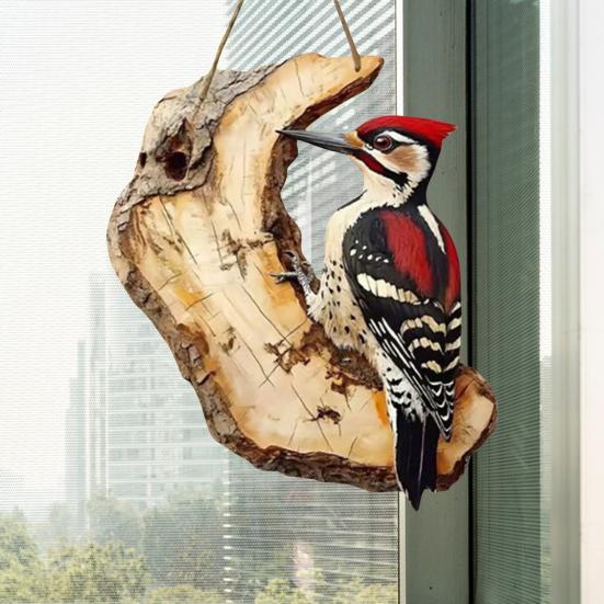Bird Hanging Sign Vintage 2D Bird Wooden Signage Rustic Wall Decoration Sign for Farmhouse Home Front Door Wall Window