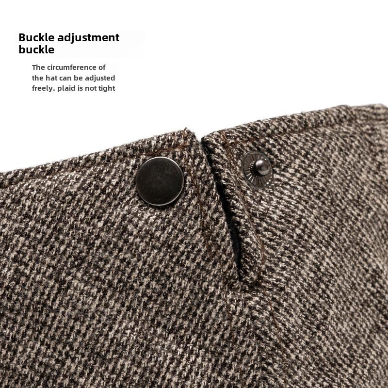 Herbst- und Winter-Samt-Thermo-Baskenmütze Herren Strickmütze Lässige Schirmmütze Britische Zeitungsjungenmütze