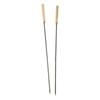 10pcs/set Wooden Handle Stainless Steel Barbecue  Stick Flat Barbecue Needle  Outdoor Picnic Camping