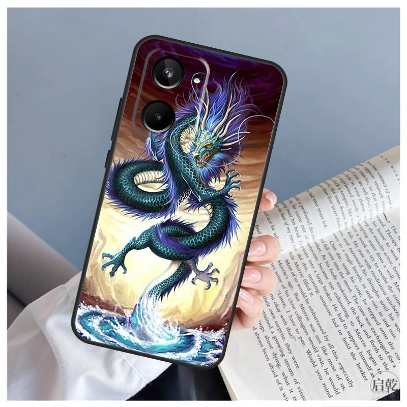 Chinese Dragon Case For Realme C55 C67 C53 C51 C35 C33 C31 C30 C25s C21Y GT Neo 5 GT5 9 10 11 12 Pro Plus