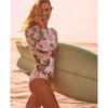 2025 Women's Long Sleeve Zipper One-Piece Swimsuit: European & American Print Surfing Wear