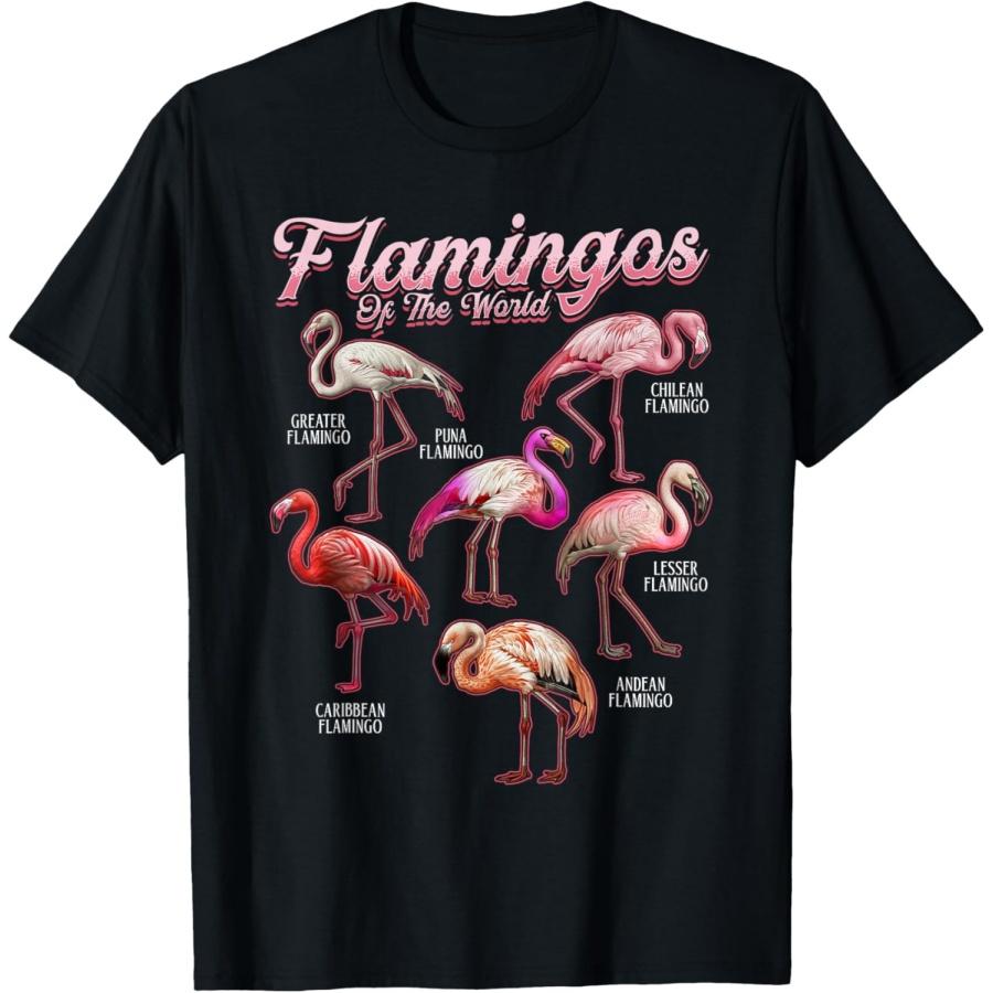Flamingo Shirt Womens Men Girls Boys Flamingos Of The World T-Shirt