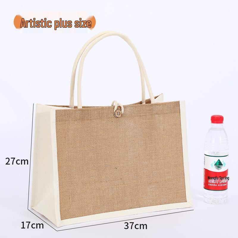 Sac fourre-tout en toile de jute: Sac de courses en jute peint à la main DIY, Lin polyvalent graffiti