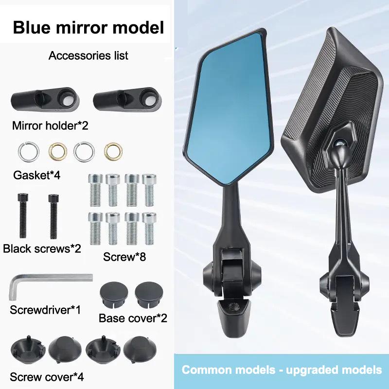 Side Mirror Street King 8 Motorcycle Rearview Mirror Non-Graded Full Alloy Side Mirror Adjustable Hd Rearview Mirror 1Pair