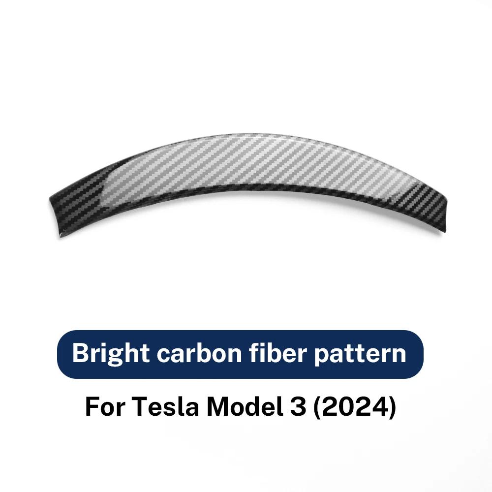 For Tesla Model 3 Highland 2024 ABS Matte Bright Carbon Fiber Trim New Model 3 Steering Wheel Frame Cover Interior Accessories