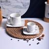 280ml Modern Minimalist Marbled Porcelain Coffee Cup Set Porcelain Tea Cup Saucer Set
