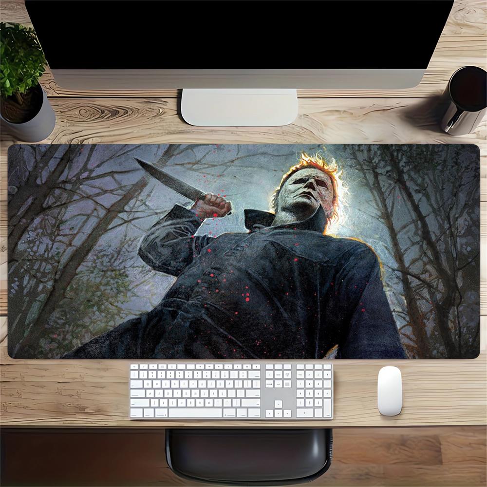 Horror Movie Poster Large Gaming Mouse Pad Nonslip Rubber Base Waterproof Desk Mat For Office Pc Laptop