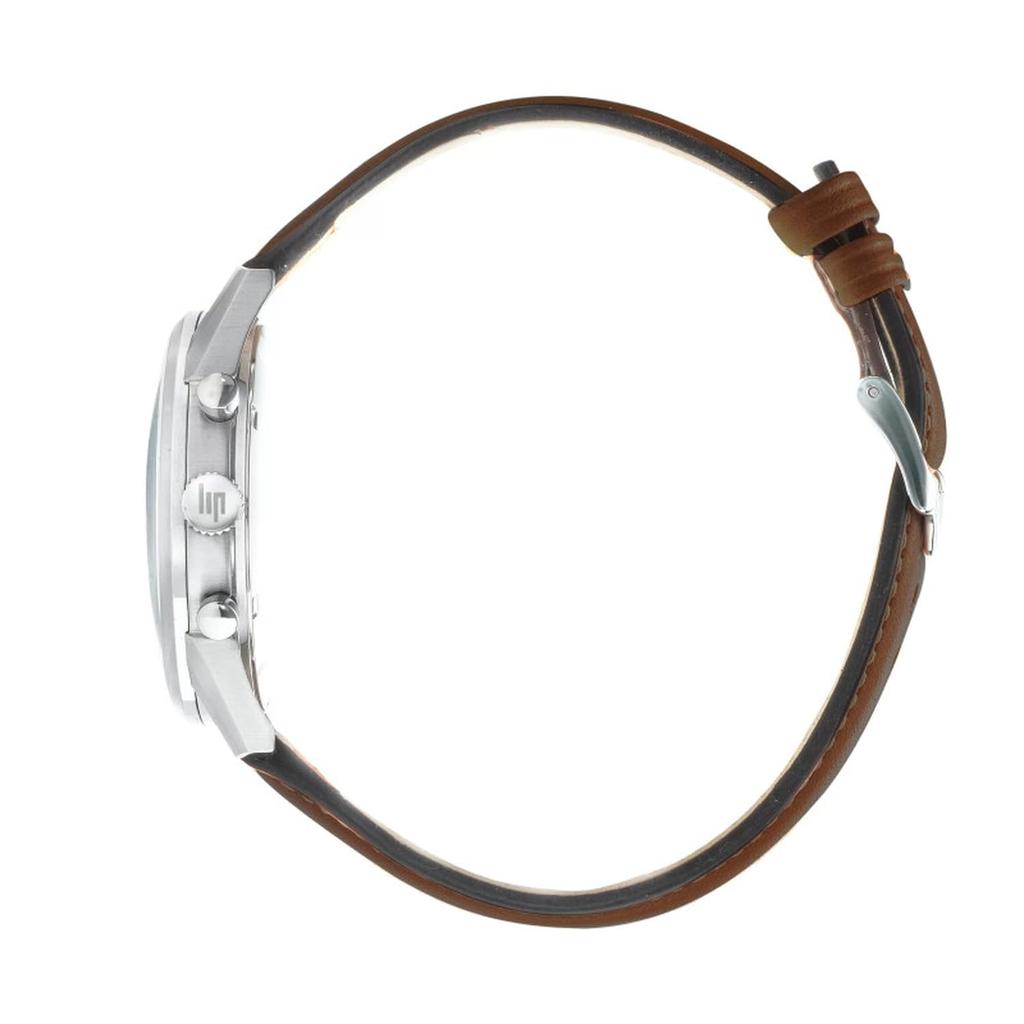 Authorized Distributor Lip Watch 671594 Himalaya 40MM Chronograph Silver White Brown Leather [LIP] Men's [HIMALAYA]