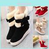 Women's Winter Boots Warm Fur Lined Casual Ankle Shoes With Sweet Bow Flats