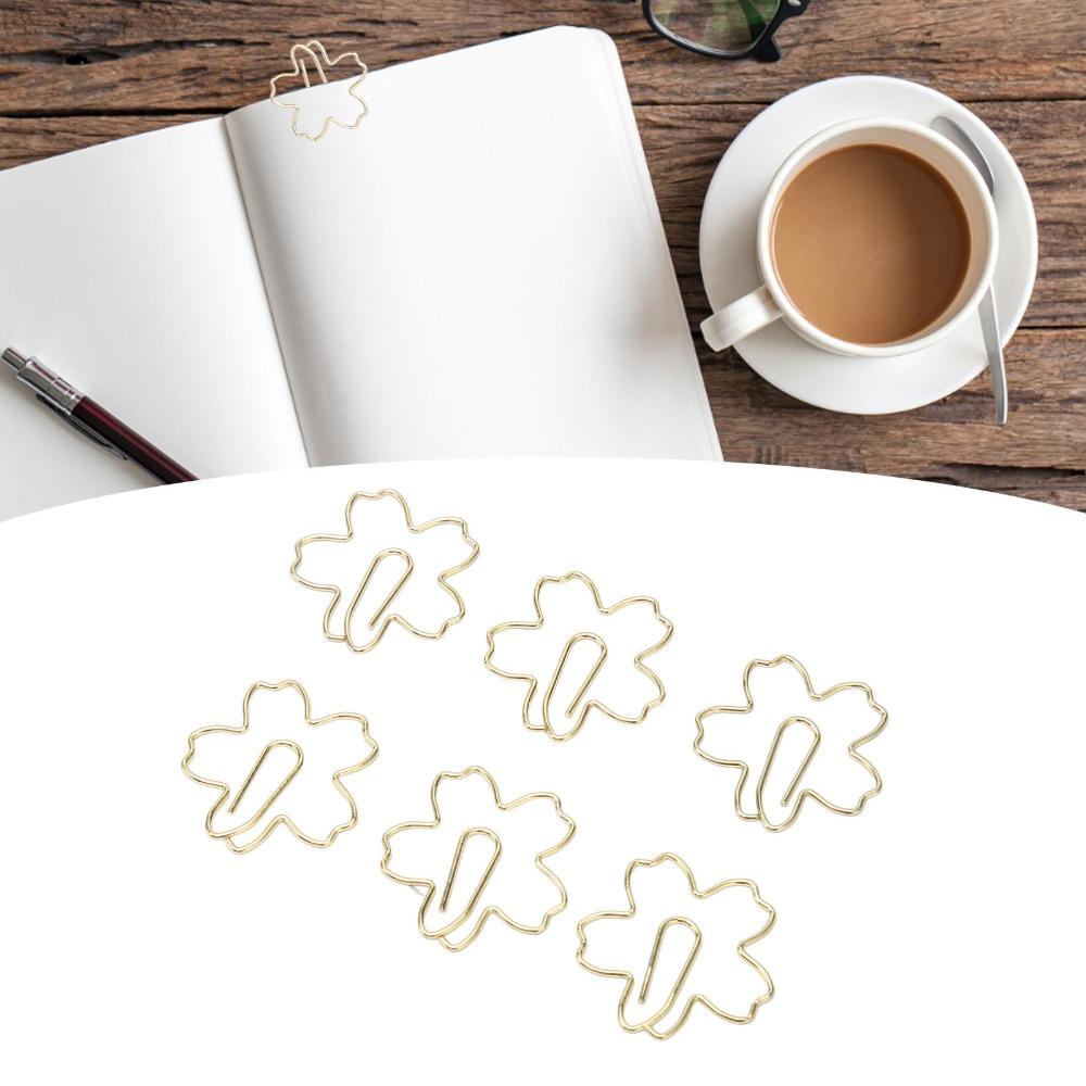 100Pcs Gold Cute Paper Clips Sakura Shape Cool Paper Clips Cute Cute Planner Clips  Office