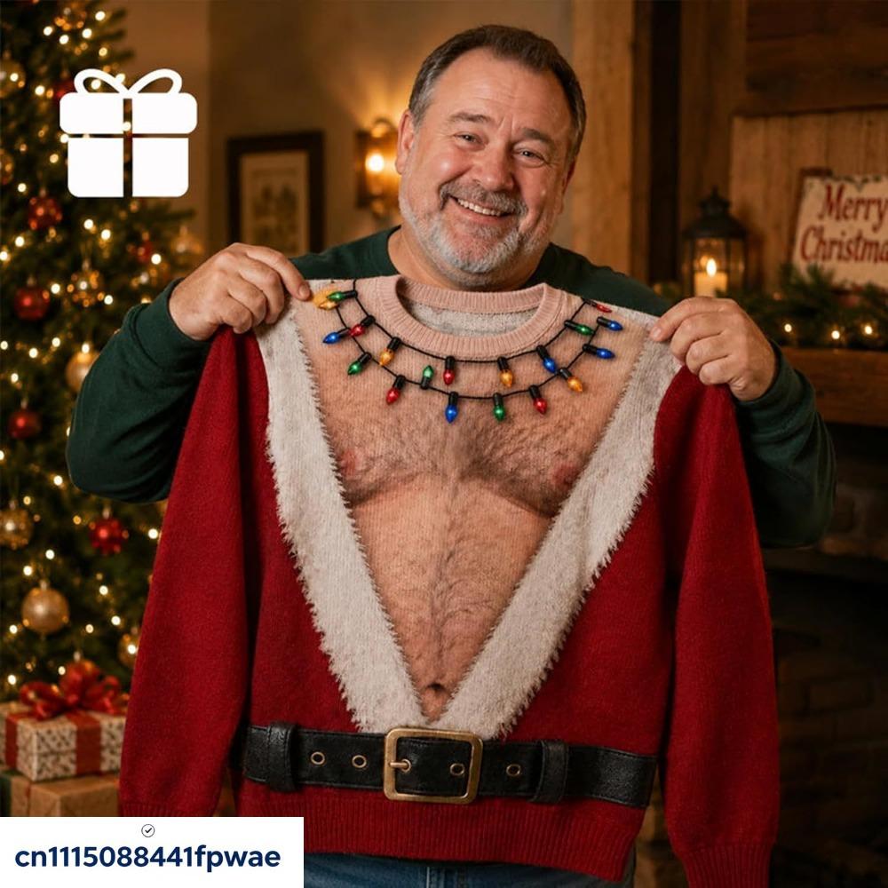 Funny Christmas Santa Shirt–Hilarious Ugly Christmas Sweater for Men