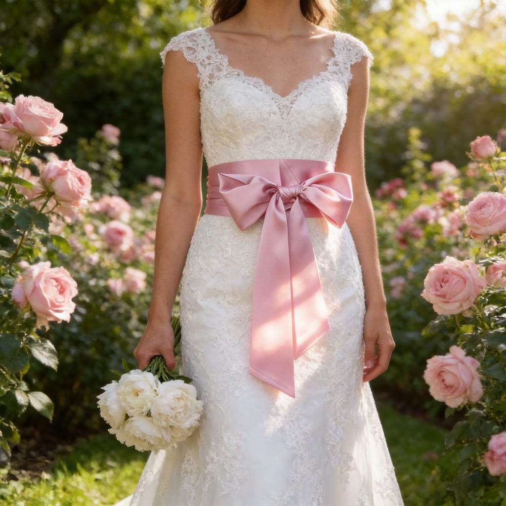 Cintura Larga in Poliestere per Abiti con Chiusura a Fiocco per Abiti da Sposa e Abbigliamento Formale